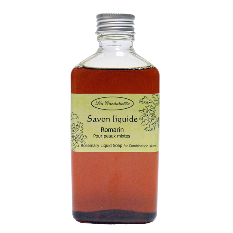 Savon liquide gel douche à l'huile essentielle de romarin miel et huile d'olive