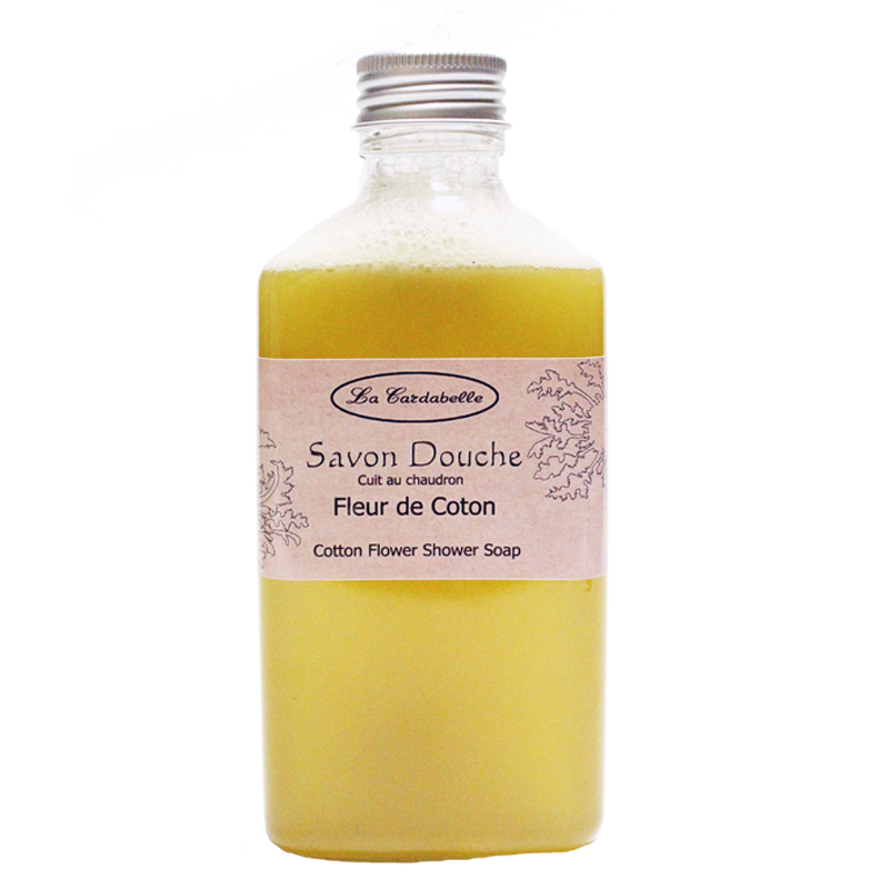 Savon liquide pour la douche à l'huile d'olive parfum fleur de coton