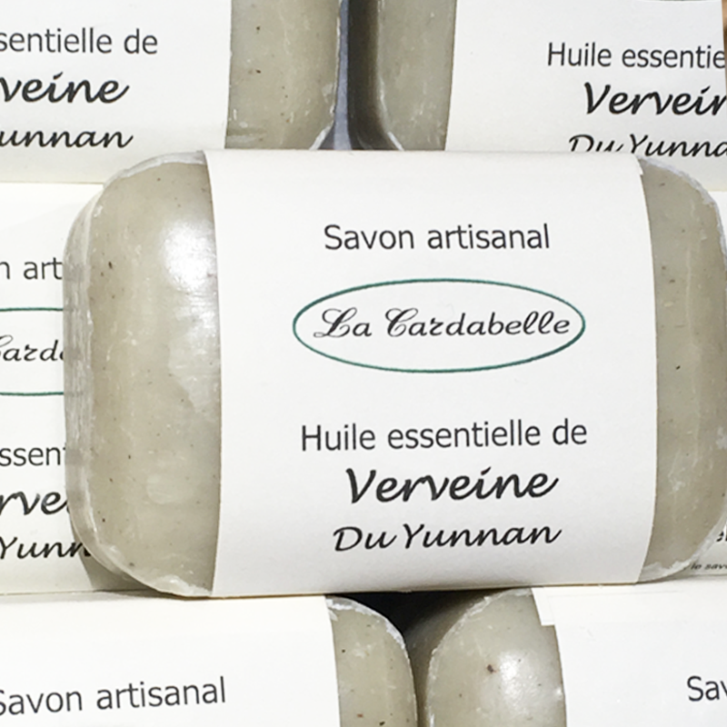 Savon à l'huile essentielle de verveine du Yunnan listea cubeba avec du miel et de l'huile d'olive