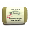 Savon base huile d'olive et huile de coco avec de l'huile essentielle de patchouli et du miel bio