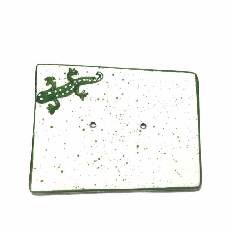 Porte-savon céramique lézard vert Porte-savon céramique lézard vert