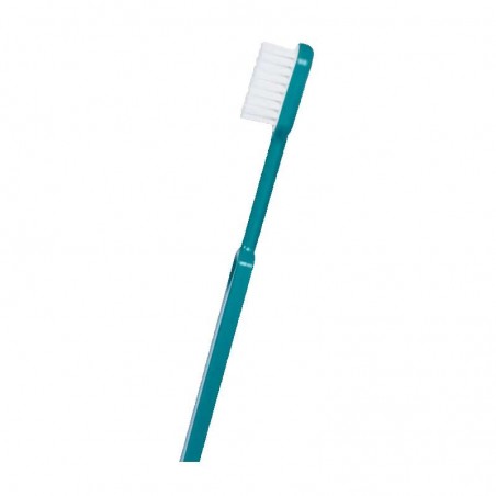 Brosse à dents en bioplastique couleur turquoise à tête rechargeable souple